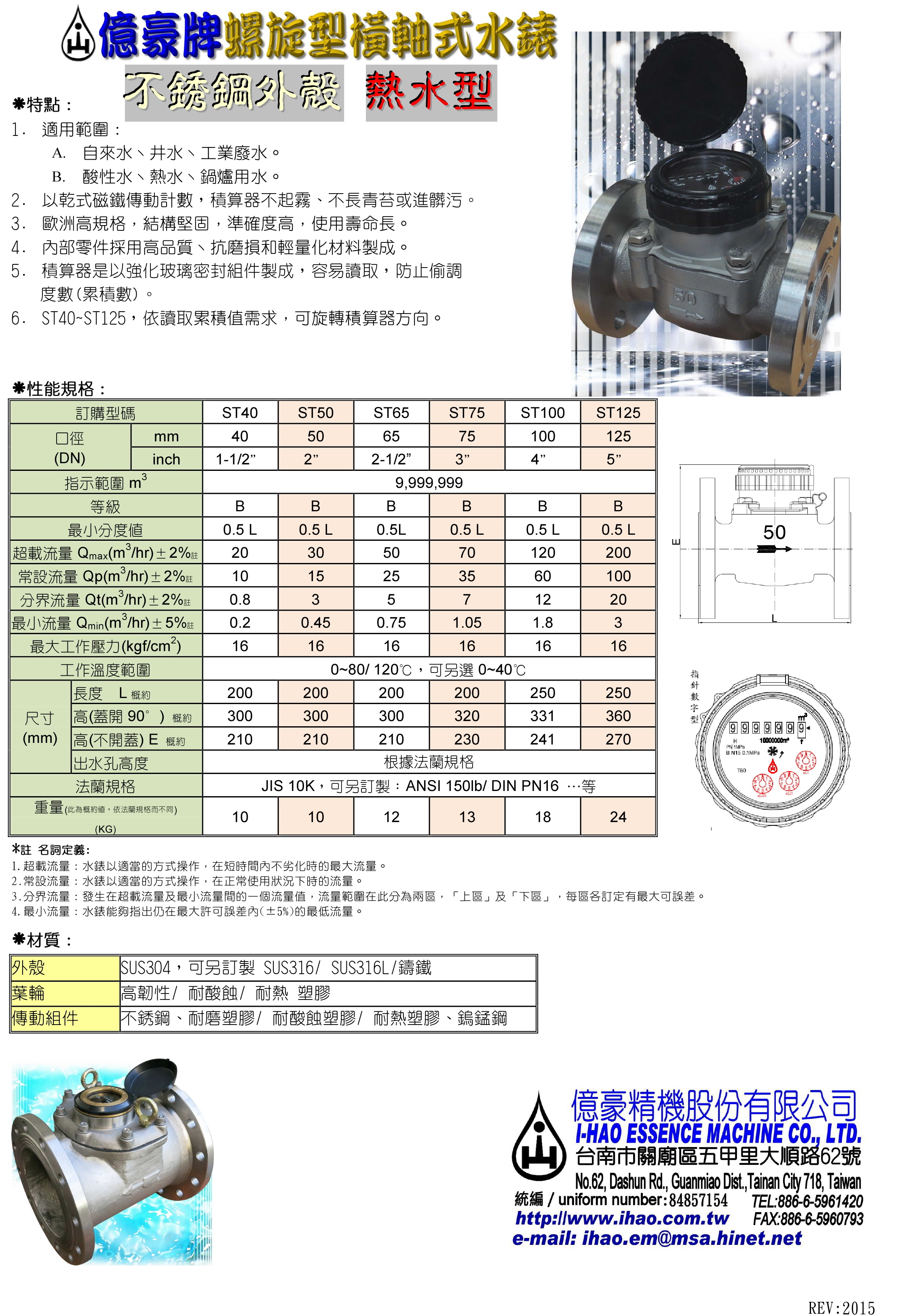 7-1螺旋不銹鋼熱水型ST40_125_2015目錄1ST